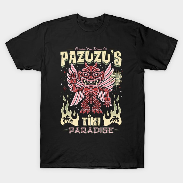 Pazuzu Tiki Bar - Creepy Cute Exorcist Demon - Hawaii Island Vacation T-Shirt by Nemons